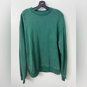 Green Washed Crewneck Sweatshirt Nova Men Size Small Minimalist Streetwear